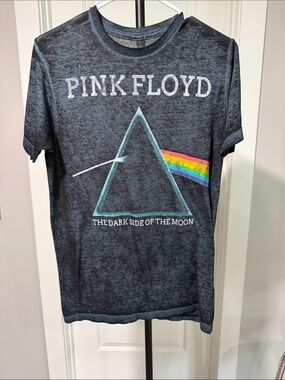 Pink Floyd Black Burnout Tee with Rainbow Prism